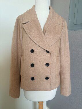 Ann Taylor Womens Brown Oversized Wool Blend Blazer M
